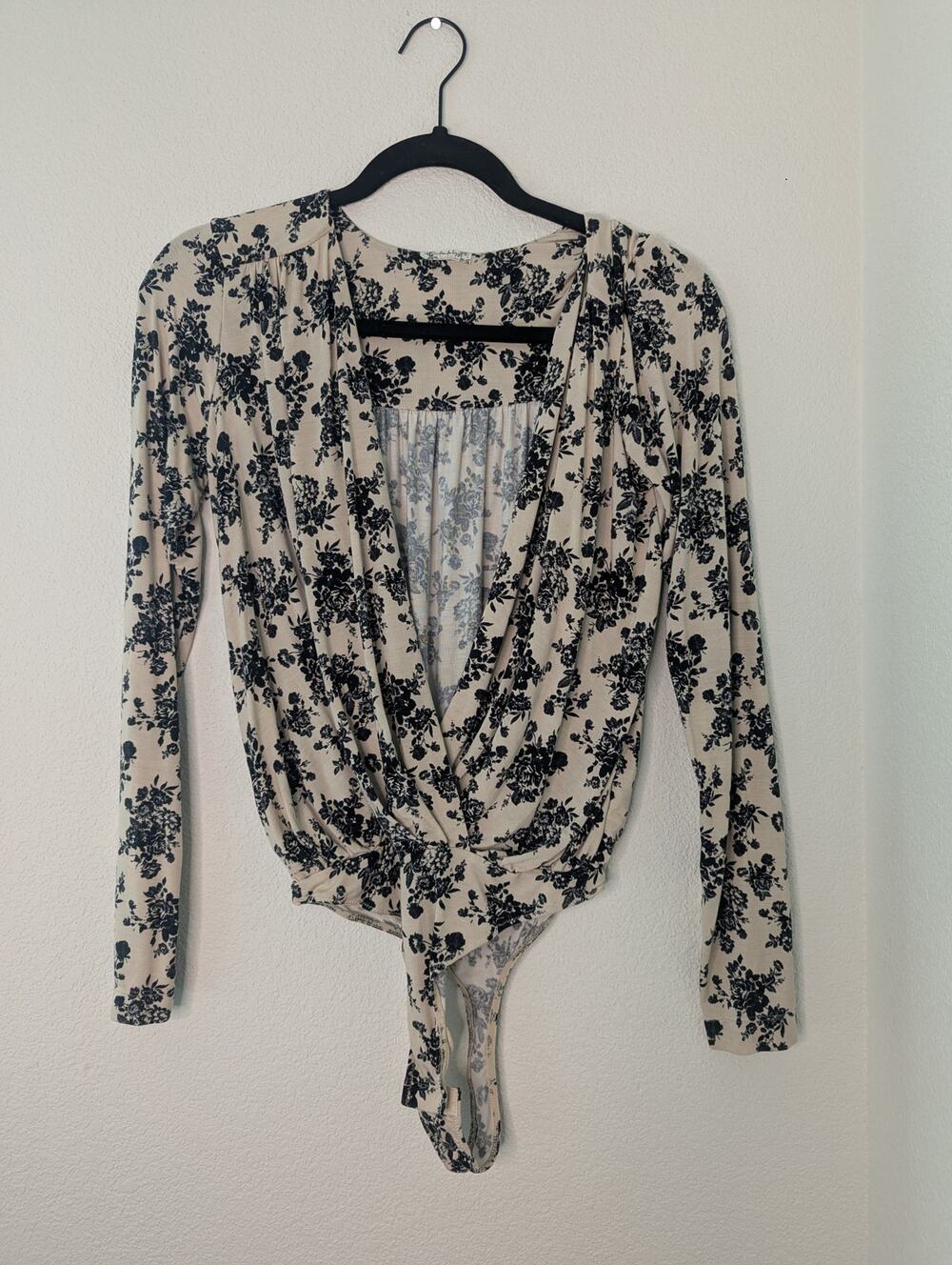 Free People Intimately Floral Long Sleeve Bodysuit S Coquette Spring Summer